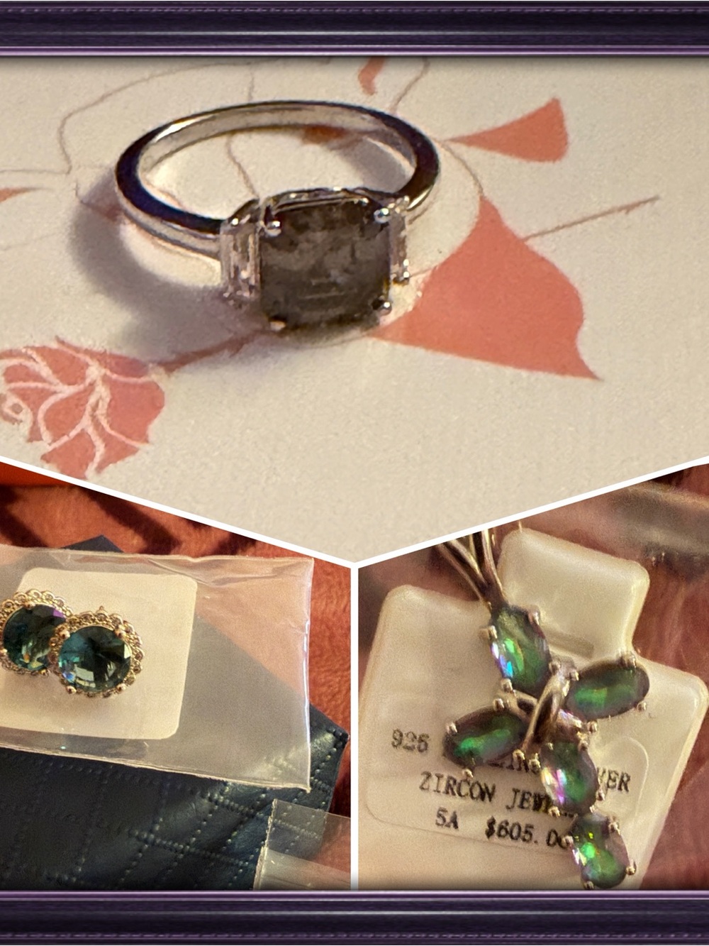 BUNDLE!!Sterling Silver Mystic Topaz Cross with Necklace,Earrings, and Ring Set!